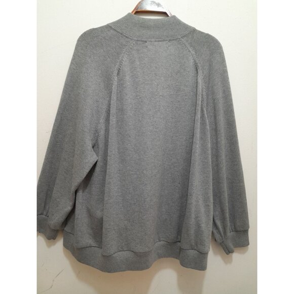 Lands End Mens Full Zip Heavyweight Warm Outdoor Fall Winter 2XL Cardigan Gray - Picture 4 of 5